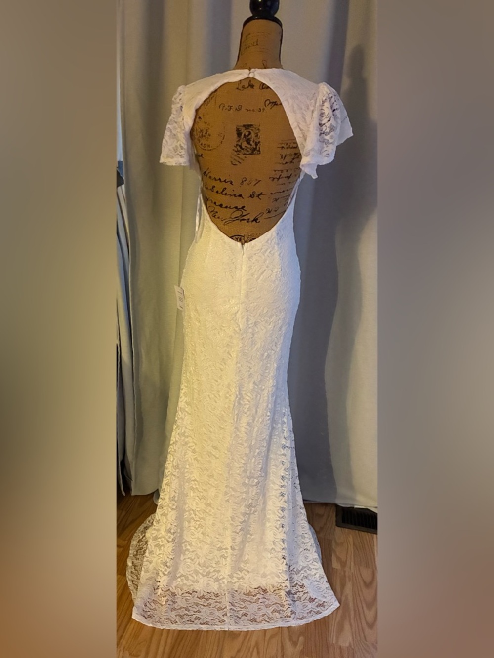 Lulu's Ivory Lace V-Neck Maxi Dress with Front Slit - Picture 8 of 11
